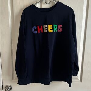 Lane Bryant Black Sweatshirt with Multicolor 'CHEERS'